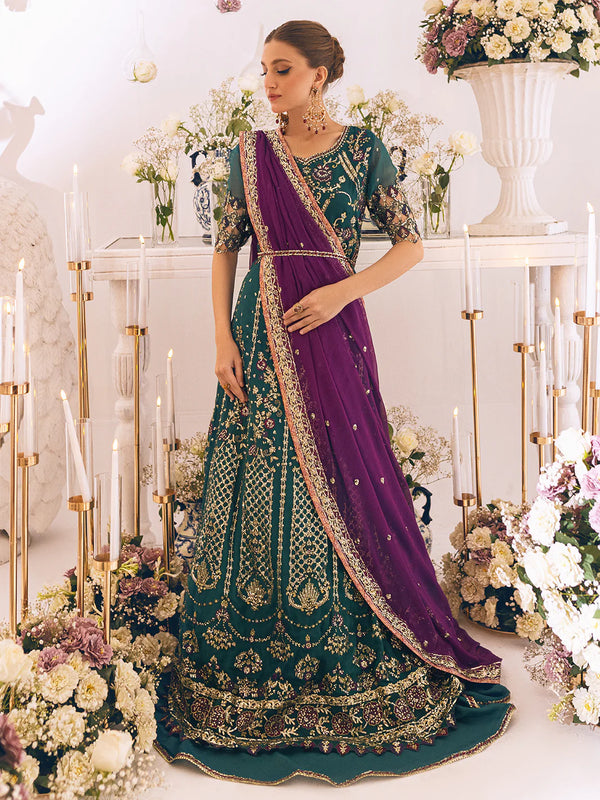SAWARIYA LUXURY CHIFFON KALIDAAR UN-STITCHED 3PC SUITS BY ROHEENAZ -08