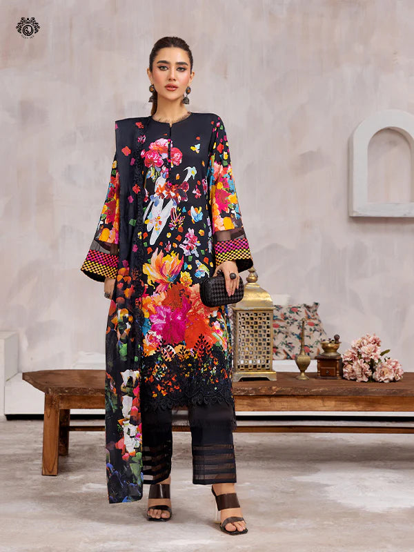 Pretty Petals By Gulljee Printed Embroidered Lawn Collection - D03