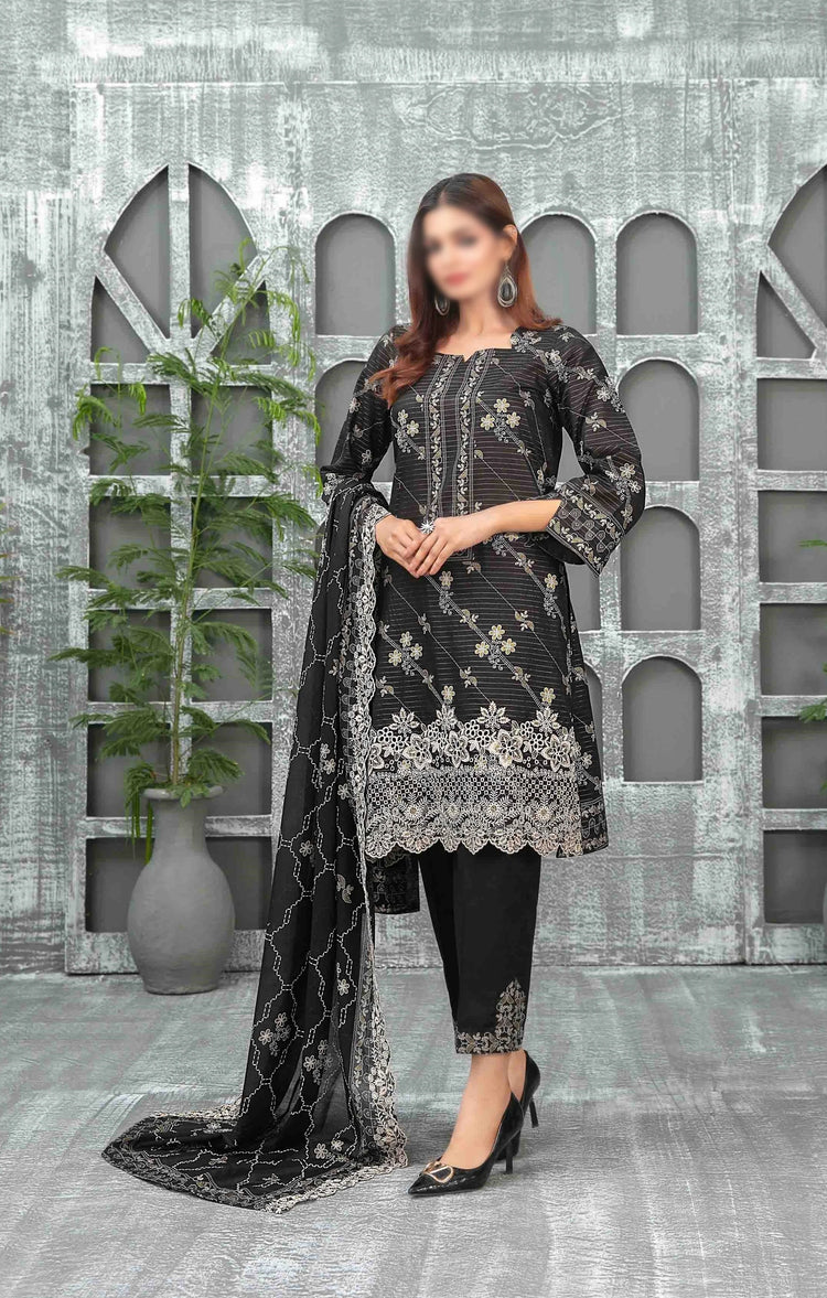 Sameeha Emb Paste Print Cutwork Dupatta By Tawakkal Fab D-1918