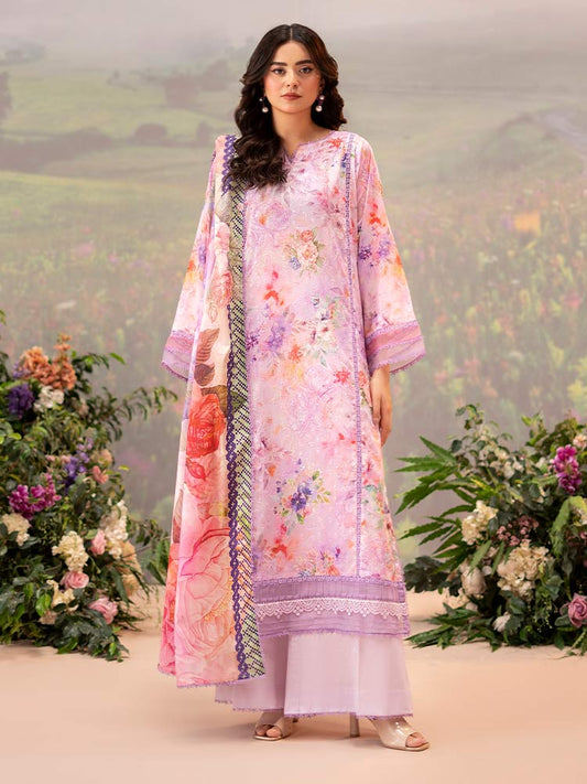 CHIKANKARI 3-Piece Unstitched Digital Printed Lawn Suit