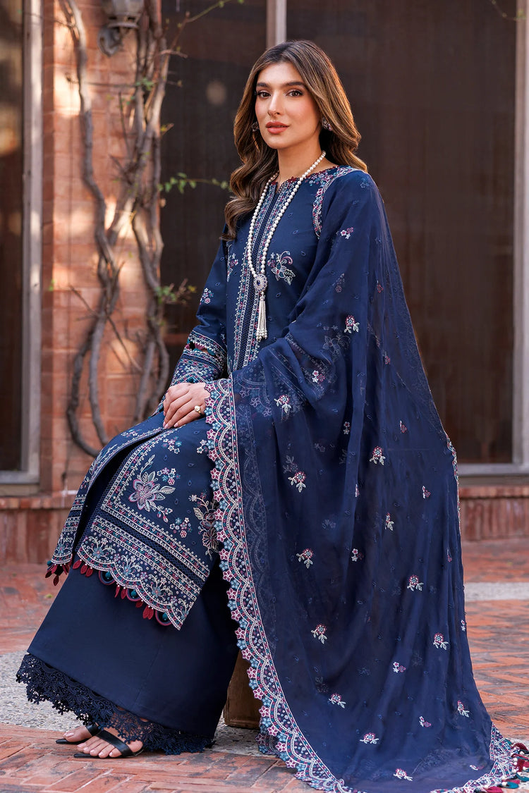 KAAVISH FESTIVE LAWN BY FARASHA| DEEP SAPPHIRE