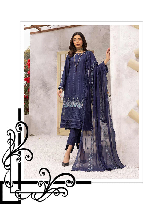 AZURE BY ALAAYA UN-STICHED 3 PC|D-03