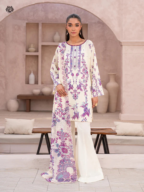 Mahlij By Gulljee Printed Embroidered Lawn Collection - D03