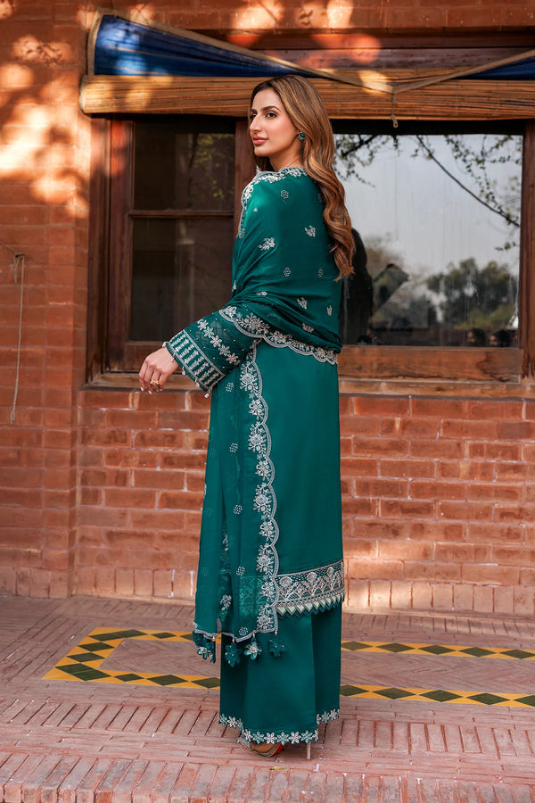 KAAVISH FESTIVE LAWN BY FARASHA| TEAL GARLAND