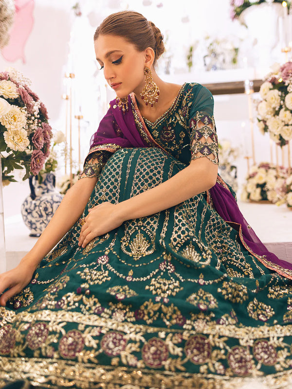 SAWARIYA LUXURY CHIFFON KALIDAAR UN-STITCHED 3PC SUITS BY ROHEENAZ -08