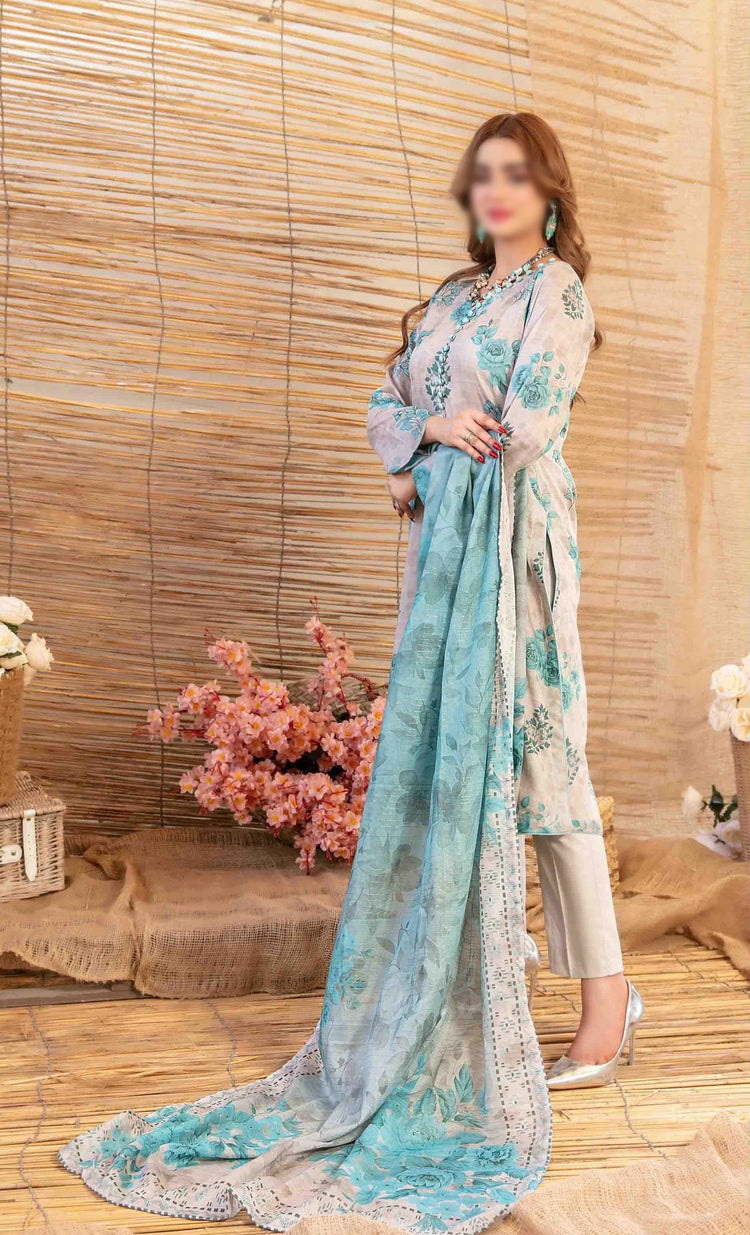 Mylah Lawn Slub Digital Print Un Stitched By Tawakkal Fab D-2025