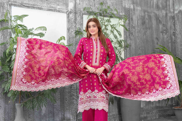 Sameeha Emb Paste Print Cutwork Dupatta By Tawakkal Fab D-1919