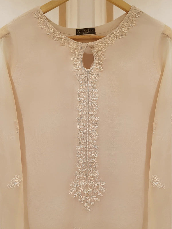 AGHA NOOR 2 PIECE PURE ORGANZA SHIRT & DUPATTA HEAVILY EMBROIDERED S107516