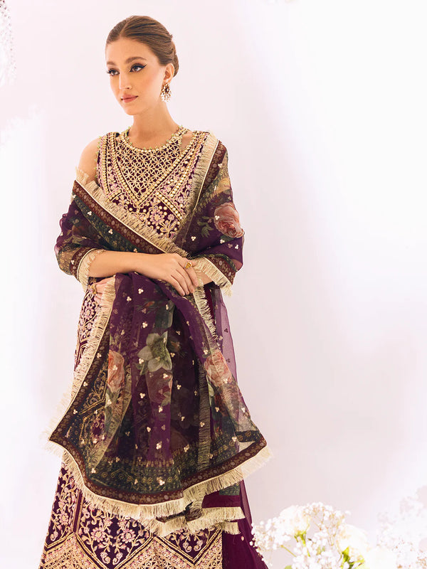 SAWARIYA LUXURY CHIFFON KALIDAAR UN-STITCHED 3PC SUITS BY ROHEENAZ -07