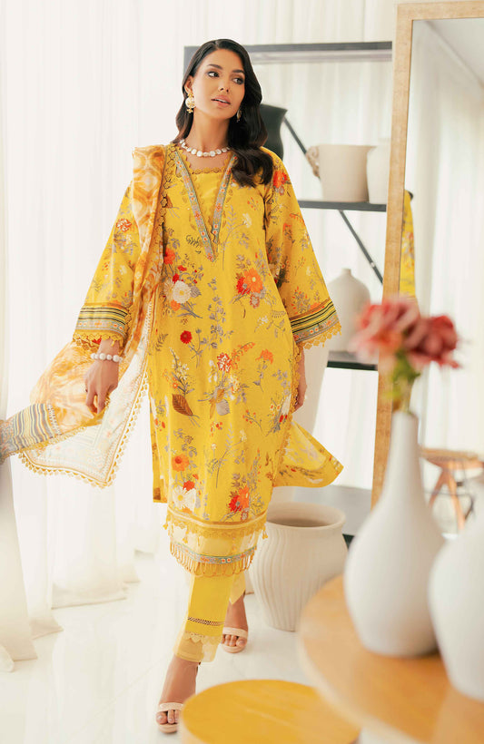 SUNSHINE BLOOM - COTTON SILK | UN-STITCHED-3PC | S-04