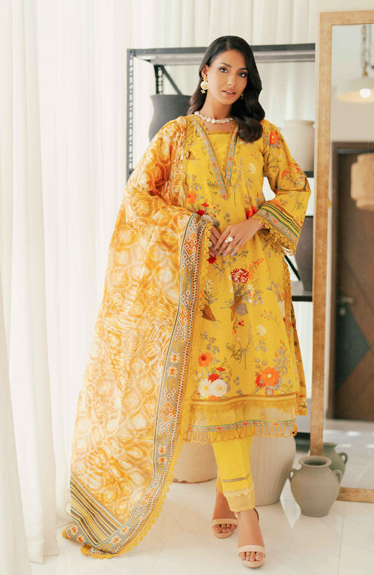 SUNSHINE BLOOM - COTTON SILK | UN-STITCHED-3PC | S-04