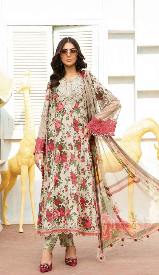 Maria b mprints 3 Piece Unstitched Printed Suit MPT-2204-B