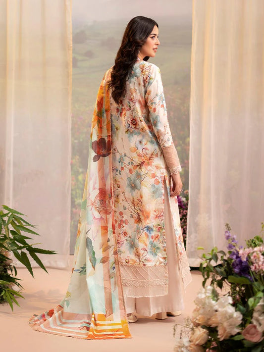 CHIKANKARI 3-Piece Unstitched Digital Printed Lawn Suit