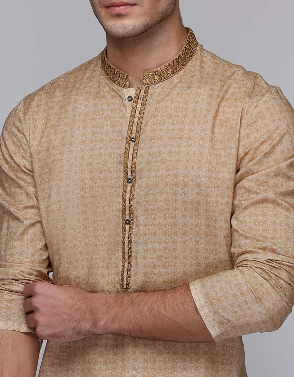 LIGHT BROWN COTTON KURTA | JJK-S-47260
