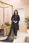 GEORGIA SEMI-STITCHED LAWN BY ZAINAB FAZLANI - QARAAR-BLACK