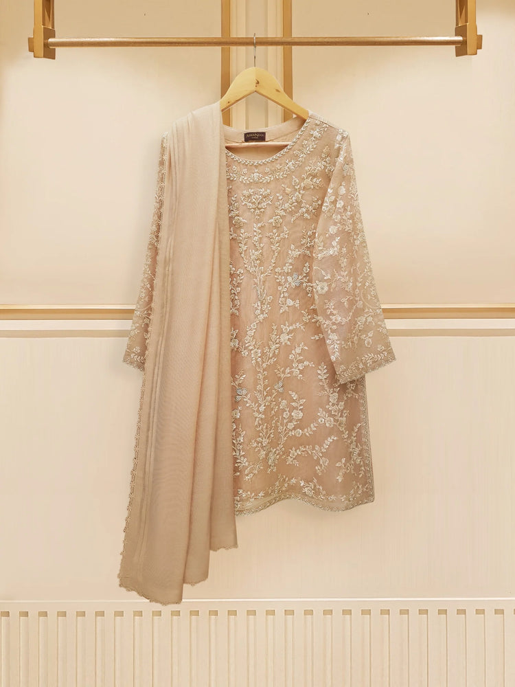 AGHA NOOR 3 PIECE - PURE COTTON NET EMBROIDERED SUIT S108866