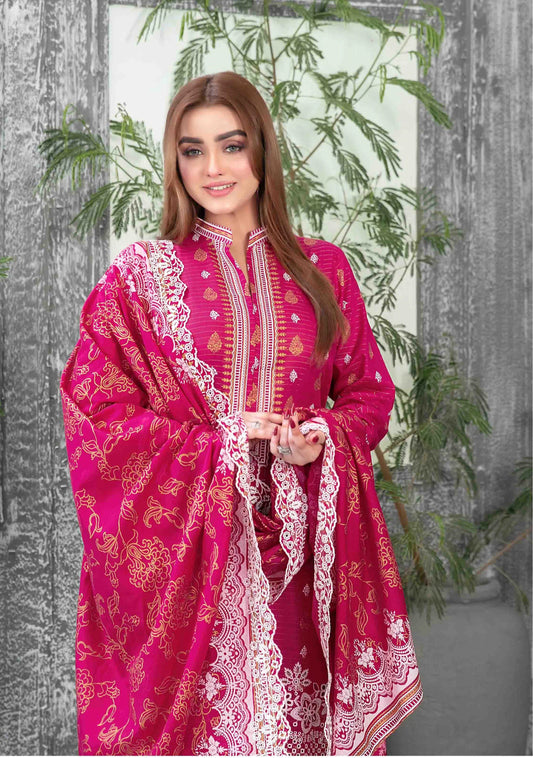 Sameeha Emb Paste Print Cutwork Dupatta By Tawakkal Fab D-1919