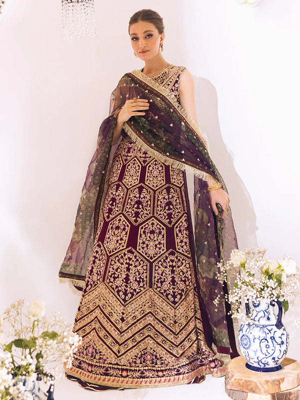 SAWARIYA LUXURY CHIFFON KALIDAAR UN-STITCHED 3PC SUITS BY ROHEENAZ -07