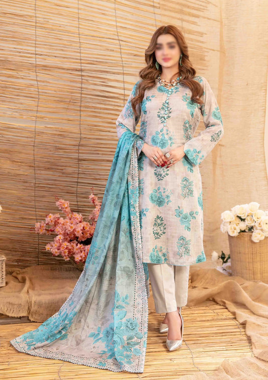 Mylah Lawn Slub Digital Print Un Stitched By Tawakkal Fab D-2025