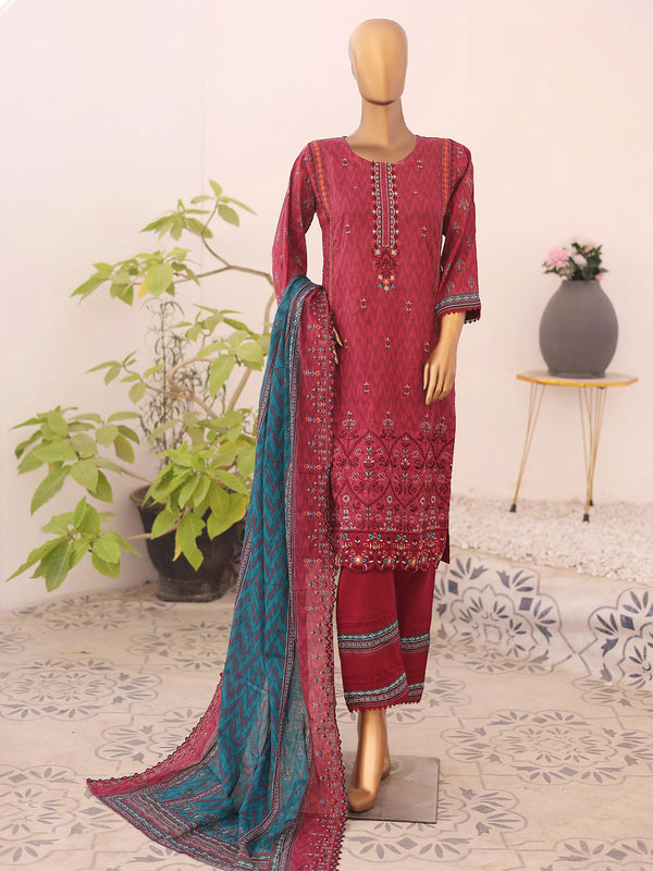 Humsafar By MTF Digital Printed Embroidery Lawn | Unstitched Suit D04