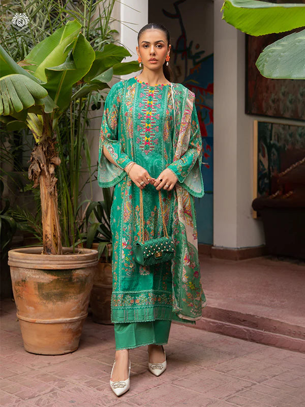 Akira By Gulljee Printed Embroidered Lawn Collection - D4