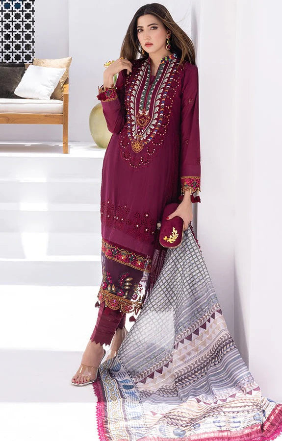 RUNGKARI EMBROIDERED LAWN UN-STITCHED 3PC BY MAHIYMAAN - A04