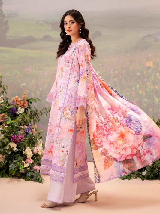 CHIKANKARI 3-Piece Unstitched Digital Printed Lawn Suit