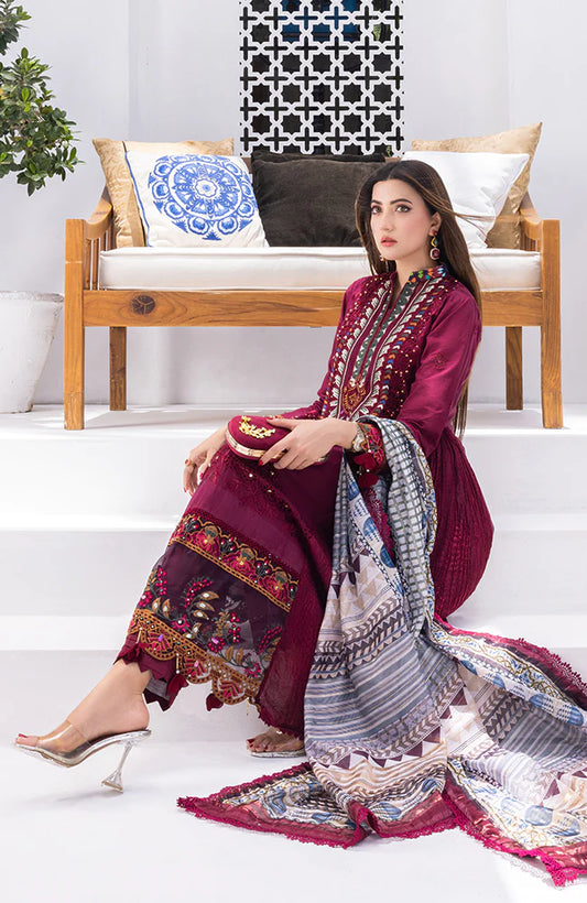 RUNGKARI EMBROIDERED LAWN UN-STITCHED 3PC BY MAHIYMAAN - A04