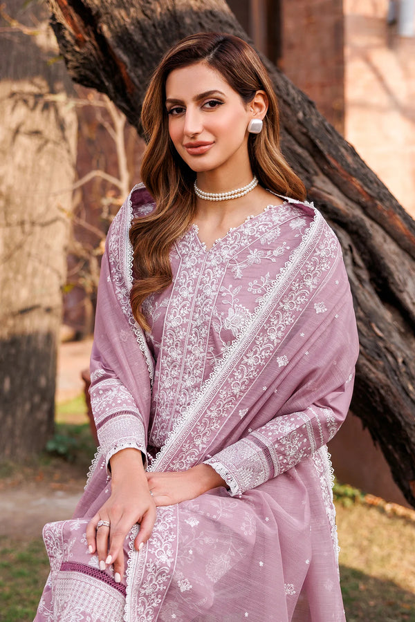 FARASHA DASTOOR UN-STICHED 3PC|DAINTY LILAC