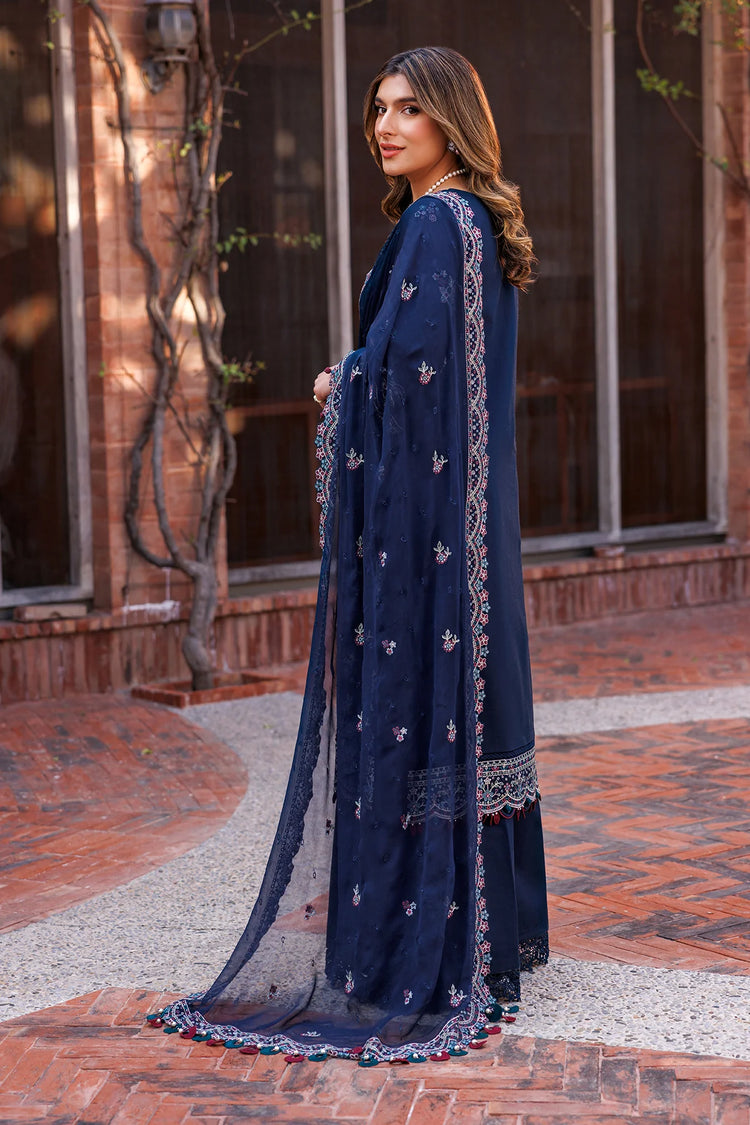 KAAVISH FESTIVE LAWN BY FARASHA| DEEP SAPPHIRE