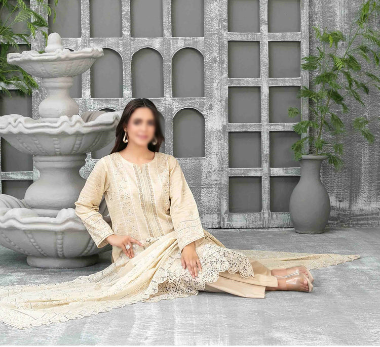 Sameeha Emb Paste Print Cutwork Dupatta By Tawakkal Fab D-1920