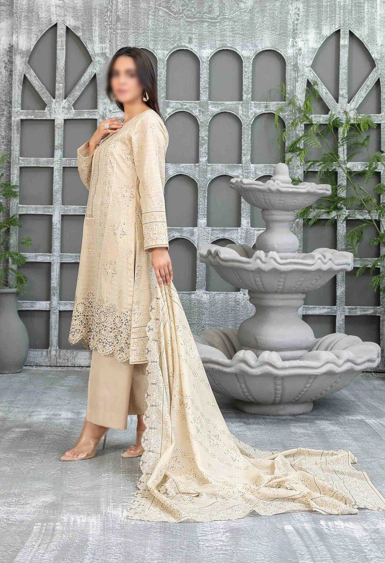 Sameeha Emb Paste Print Cutwork Dupatta By Tawakkal Fab D-1920