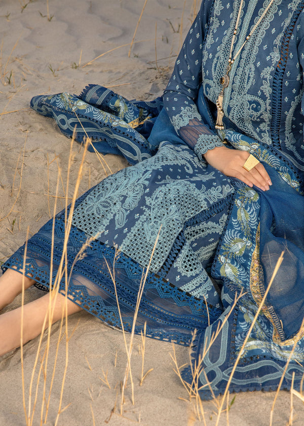 Dancing Paisleys - Cobalt-Crimson