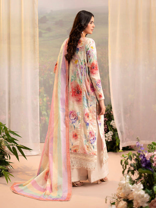 CHIKANKARI 3-Piece Unstitched Digital Printed Lawn Suit
