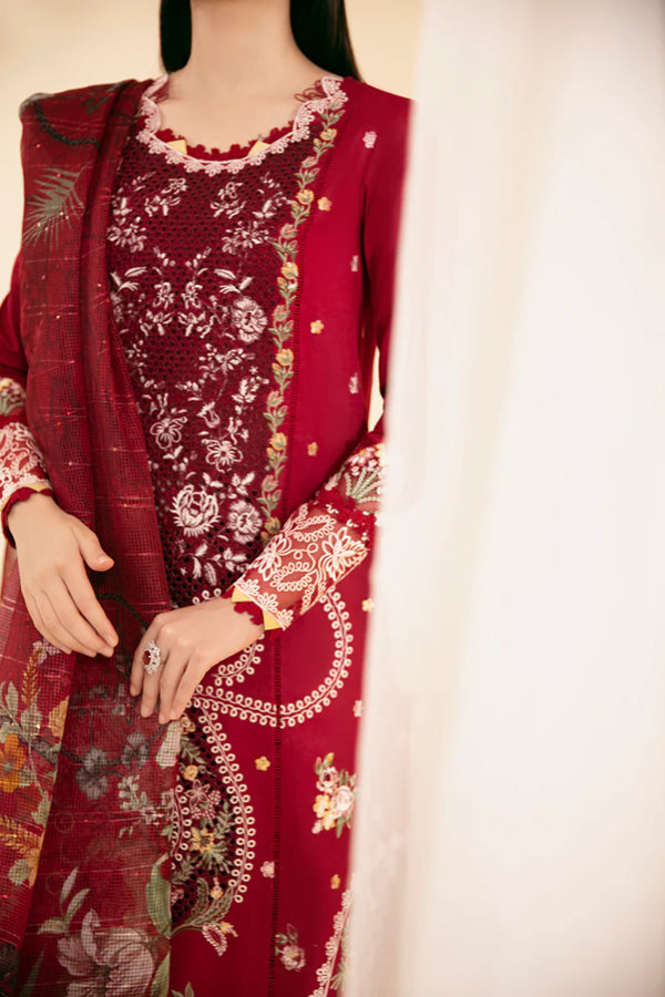 QLINEKARI BY QALAMKAR UN-STICHED 3PC|SQ-04 LARMINA