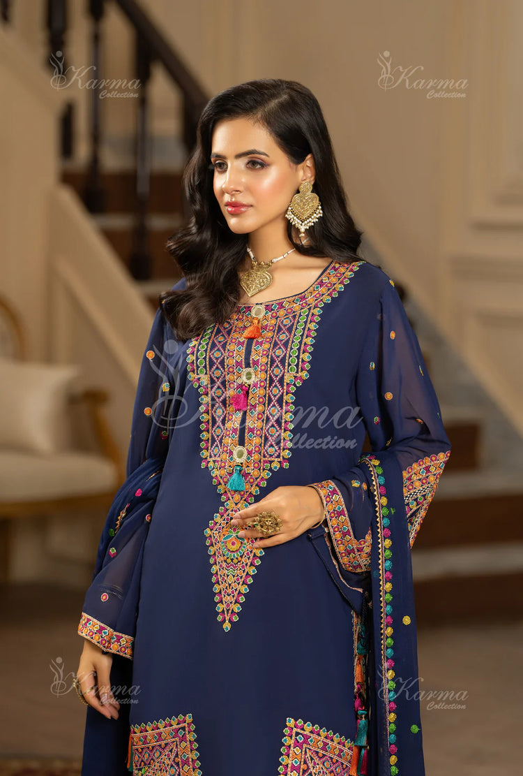 ROOHI KARMA- Navy Blue
