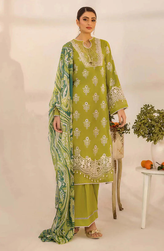 Adans Libas Embroidered Lawn Unstitched 3 Piece Suit - 4776