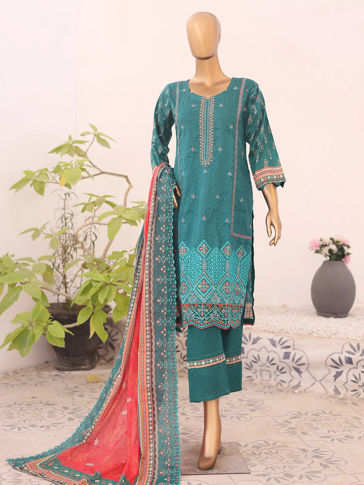 Humsafar By MTF Digital Printed Embroidery Lawn | Unstitched Suit D05