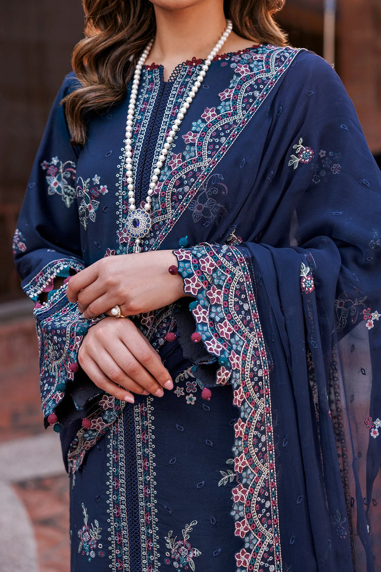 KAAVISH FESTIVE LAWN BY FARASHA| DEEP SAPPHIRE