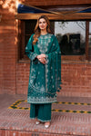 KAAVISH FESTIVE LAWN BY FARASHA| TEAL GARLAND