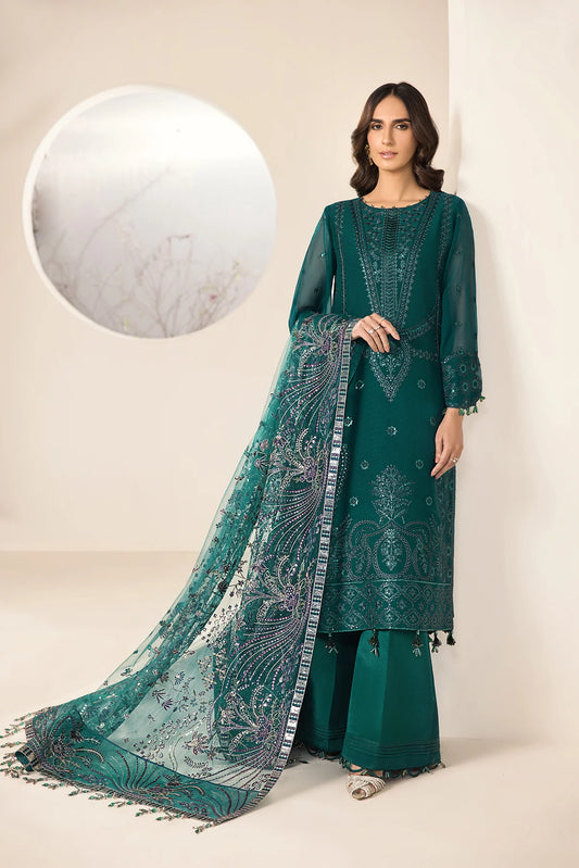 LAMHAY LUXURY CHIFFON UN-STITCHED 3PC BY ALIZEH - SEA BLUE - V15D05 - GIZA