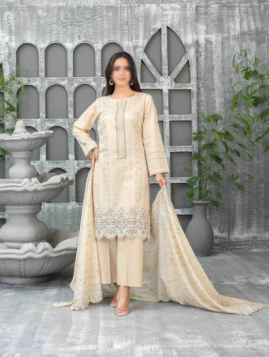 Sameeha Emb Paste Print Cutwork Dupatta By Tawakkal Fab D-1920
