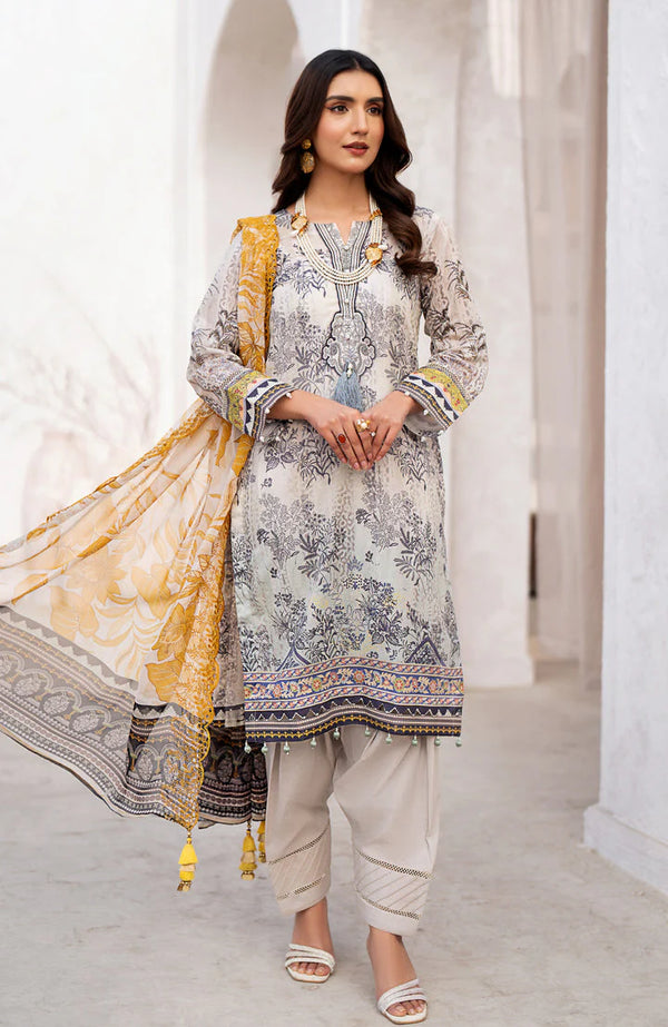SUNSHINE BLOOM BY ALZOHAIB UN-STITCHED 3PC| D-06