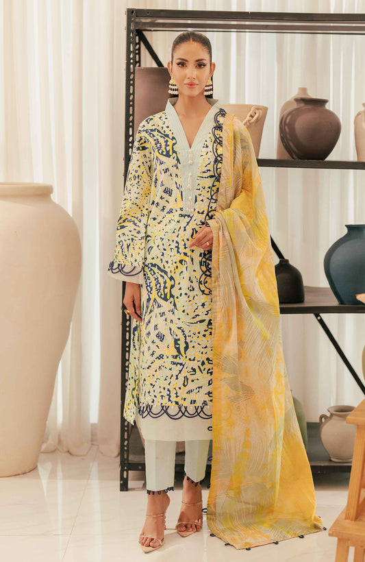 SUNSHINE BLOOM - COTTON SILK | UN-STITCHED-3PC | S-06