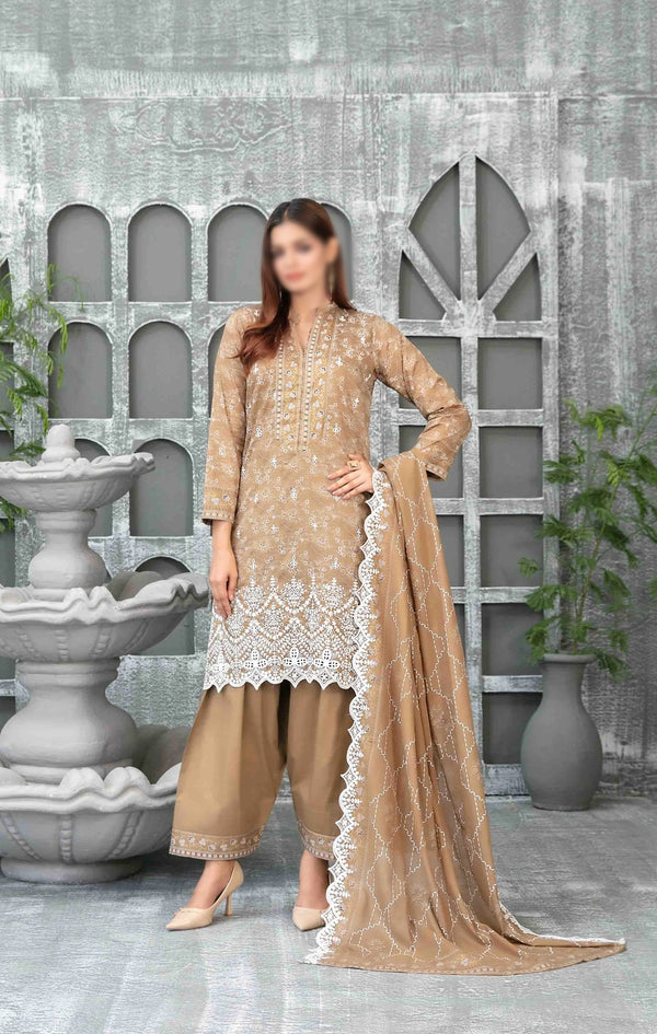 Sameeha Emb Paste Print Cutwork Dupatta By Tawakkal Fab D-1921