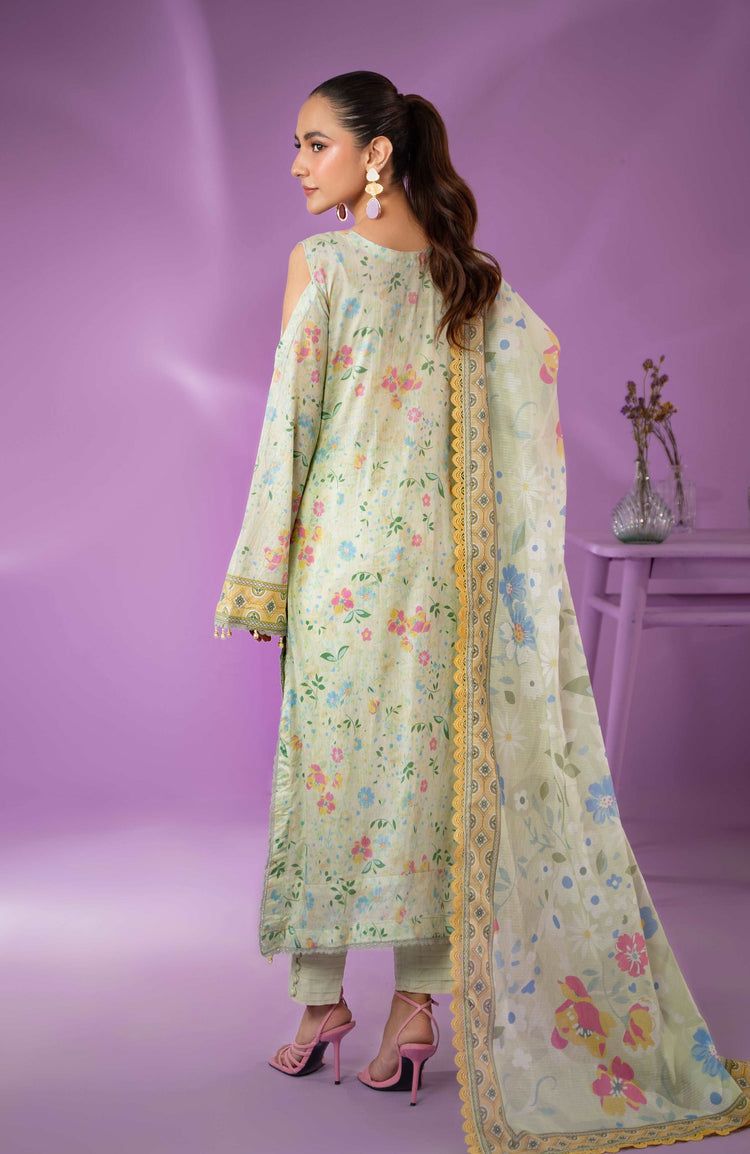 COLORS ALZOHAIB Bana Dupatta 3-Piece Unstitched Lawn-CDB-24-06