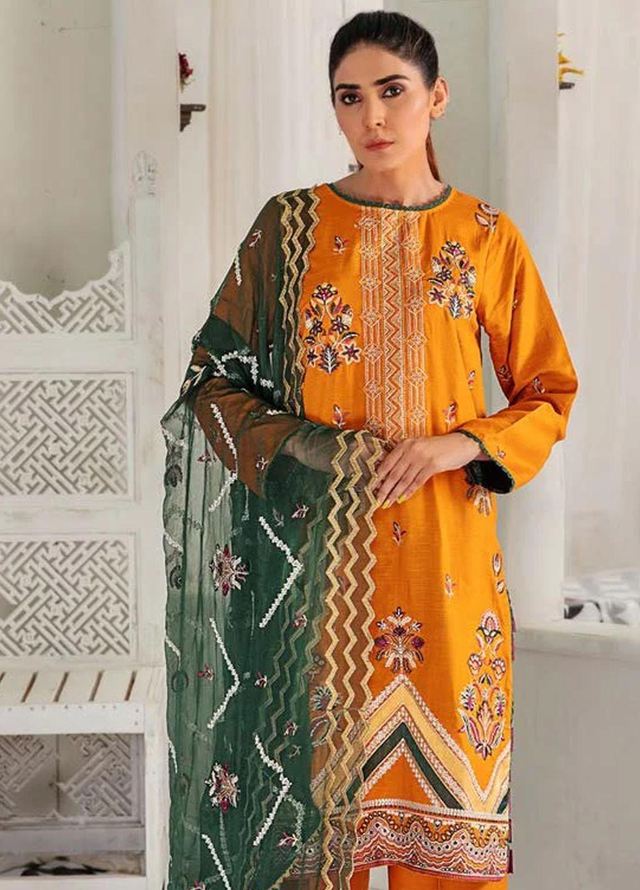 Noir By Humdum Embroidered Linen Suits Unstitched 3 Piece HD22N D-05 - Winter Collection