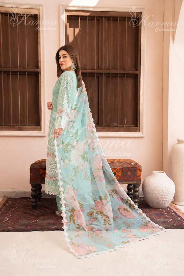 KARMA NAQSH- LIGHT TURQUOISE