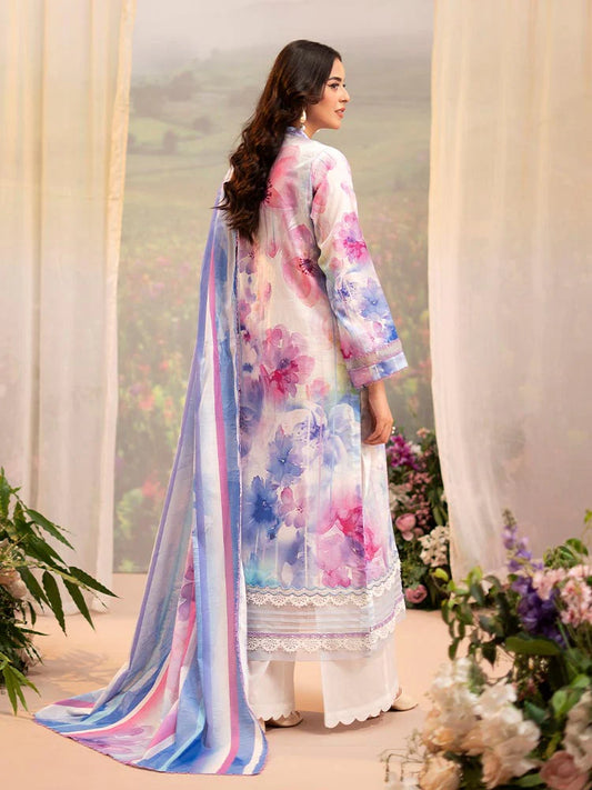 CHIKANKARI 3-Piece Unstitched Digital Printed Lawn Suit