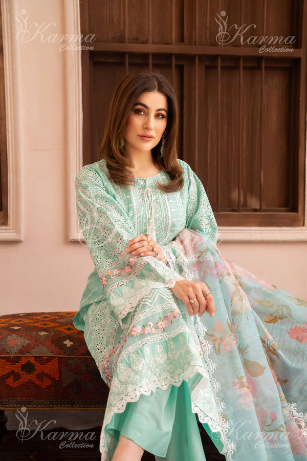 KARMA NAQSH- LIGHT TURQUOISE